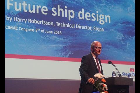 "In the future there will be a 'fuel mosaic'." Robertsson told CIMAC delegates as he outlined Stena's vision for future ship design